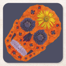 Porta-copo De Papel Quadrado Flor - Caveira 1