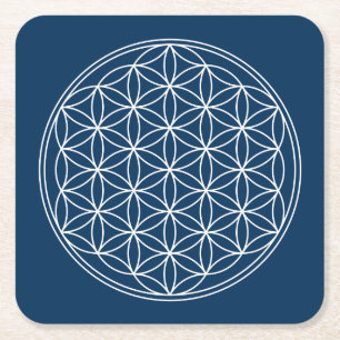 Porta-copo De Papel Quadrado Flor da vida