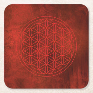 Porta-copo De Papel Quadrado flor da vida, geométrico sagrado, zen, chakra,