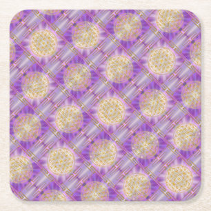 Porta-copo De Papel Quadrado FLOR DA VIDA - Padrão uniforme de Yantra