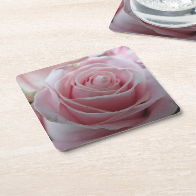 Porta-copo De Papel Quadrado Flor de Rosa Fofa (Inclinado)