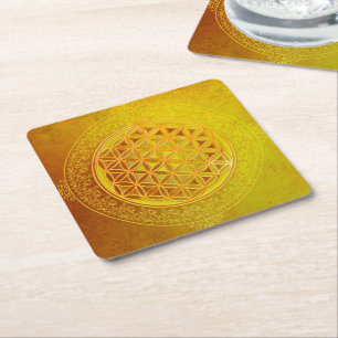 Porta-copo De Papel Quadrado Flor De Vida / Blume des Lebens - Ornamento VII
