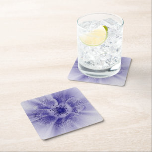 Porta-copo De Papel Quadrado Flor em azul