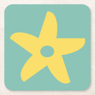 Porta-copo De Papel Quadrado Flor Engraçado