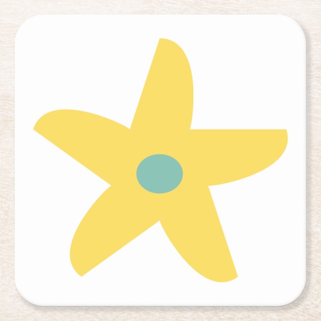 Porta-copo De Papel Quadrado Flor Engraçado (Frente)