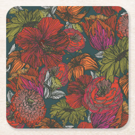 Porta-copo De Papel Quadrado Flor Medley