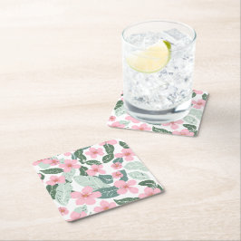 Porta-copo De Papel Quadrado Floral