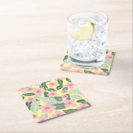 Porta-copo De Papel Quadrado Floral