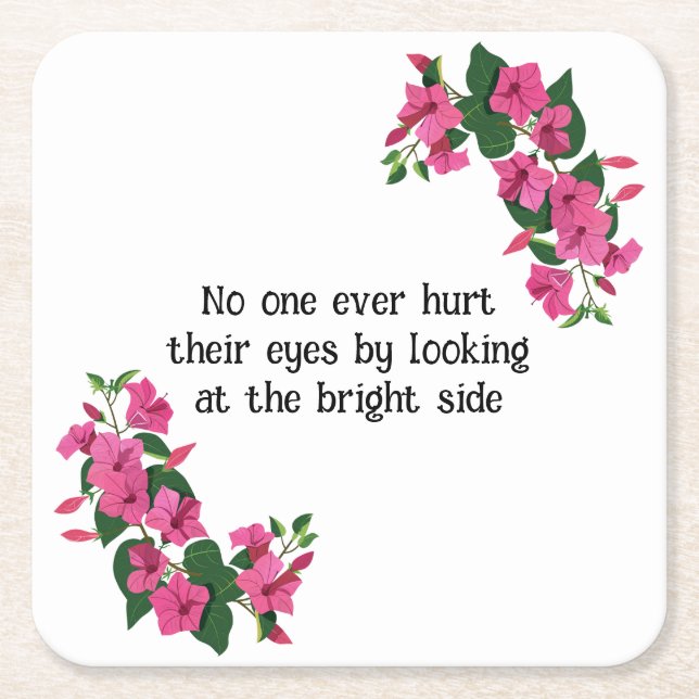 Porta-copo De Papel Quadrado Floral Bela Personalizada (Frente)