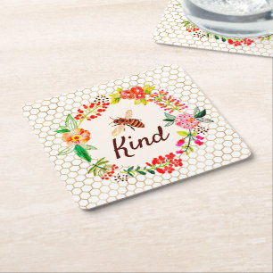 Porta-copo De Papel Quadrado Floral gentileza