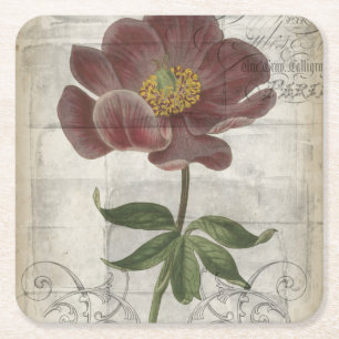 Porta-copo De Papel Quadrado Floral I Francês