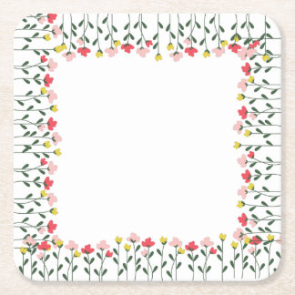 Porta-copo De Papel Quadrado Floral Napkins