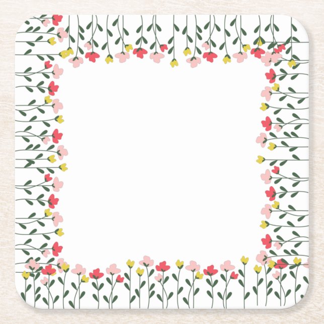 Porta-copo De Papel Quadrado Floral Napkins (Frente)
