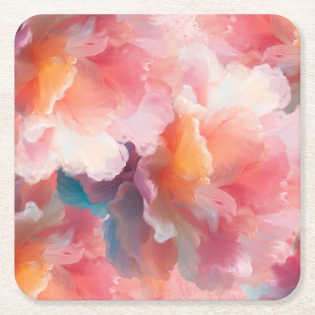 Porta-copo De Papel Quadrado Floral Paper Plate (Frente)