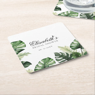 Porta-copo De Papel Quadrado Floral Tropical Colorido   Chuveiro de noiva com f