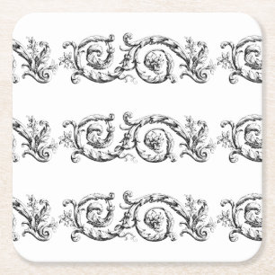 Porta-copo De Papel Quadrado floreio ornamental divisor