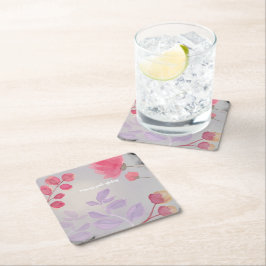 Porta-copo De Papel Quadrado Flores