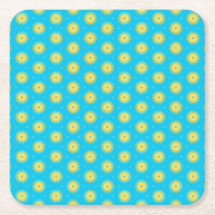 Porta-copo De Papel Quadrado Flores Amarelas