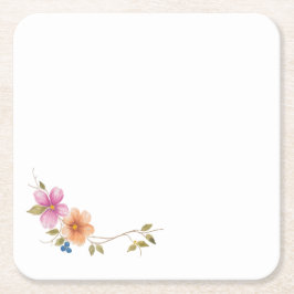 Porta-copo De Papel Quadrado Flores da Manhã no Prado
