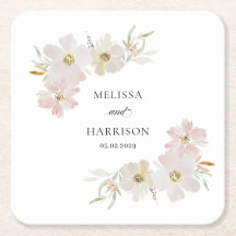 Flores de Aquarela Creme e Rosado