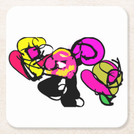 Porta-copo De Papel Quadrado Flores e alegria rosadas