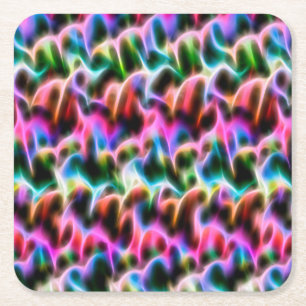 Porta-copo De Papel Quadrado Flores em cor pastel de abstrato