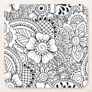 Porta-copo De Papel Quadrado Flores inspiradas