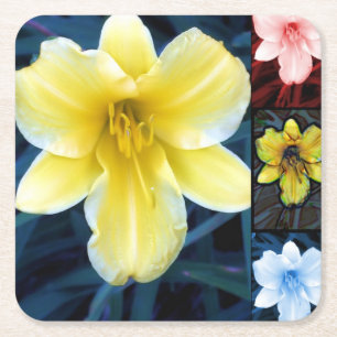 Porta-copo De Papel Quadrado Flores Psicodélicas - Porta copos Colorida