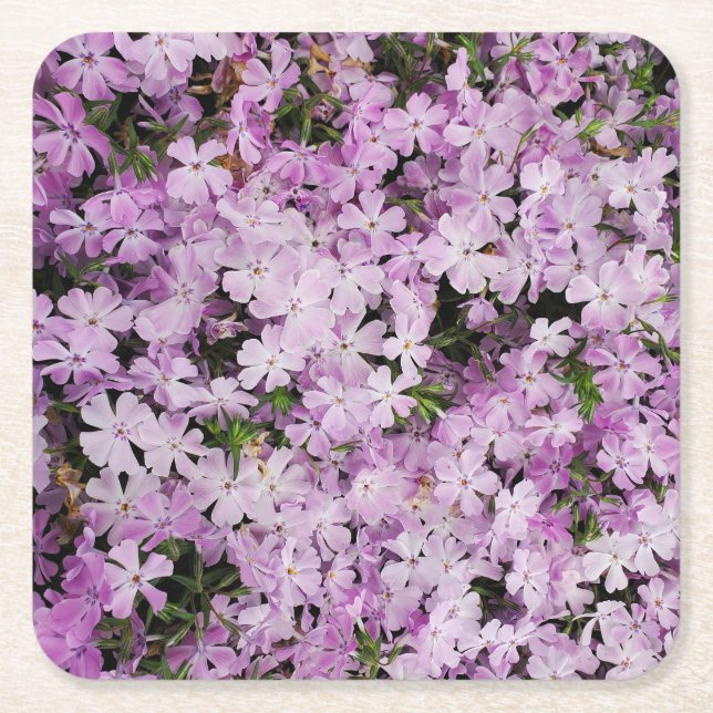 Porta-copo De Papel Quadrado Flores rosa (Frente)