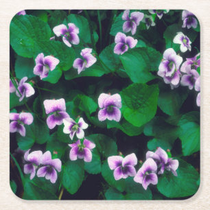 Porta-copo De Papel Quadrado Flores silvestres na floresta