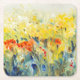 Porta-copo De Papel Quadrado Flores - Sway II