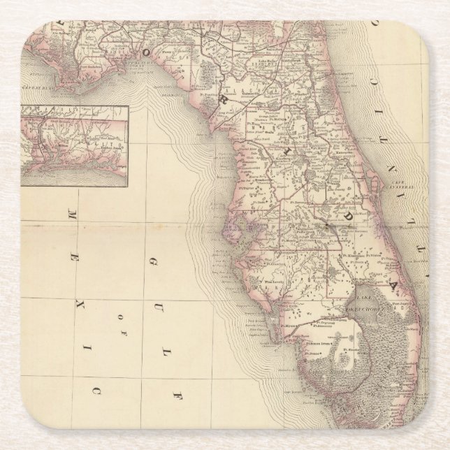 Porta-copo De Papel Quadrado Florida 10 (Frente)