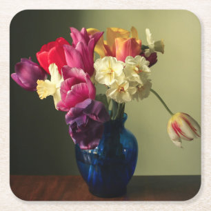 Porta-copo De Papel Quadrado Flowers   Spring Flower Bouquet