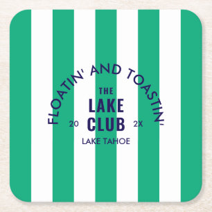 Porta-copo De Papel Quadrado Flutuando E Torrando No Lake Club GreenStripe