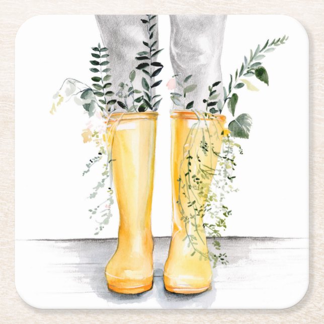 Porta-copo De Papel Quadrado Fluxo e crescimento I (Frente)