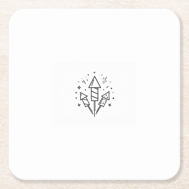 Porta-copo De Papel Quadrado fogos de artifício (Frente)