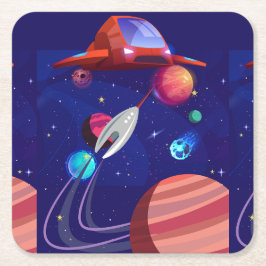 Porta-copo De Papel Quadrado foguete