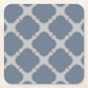 Porta-copo De Papel Quadrado Folha de cinza azul