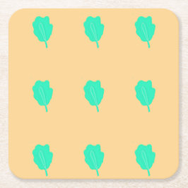 Porta-copo De Papel Quadrado Folha de turquesa equidistante