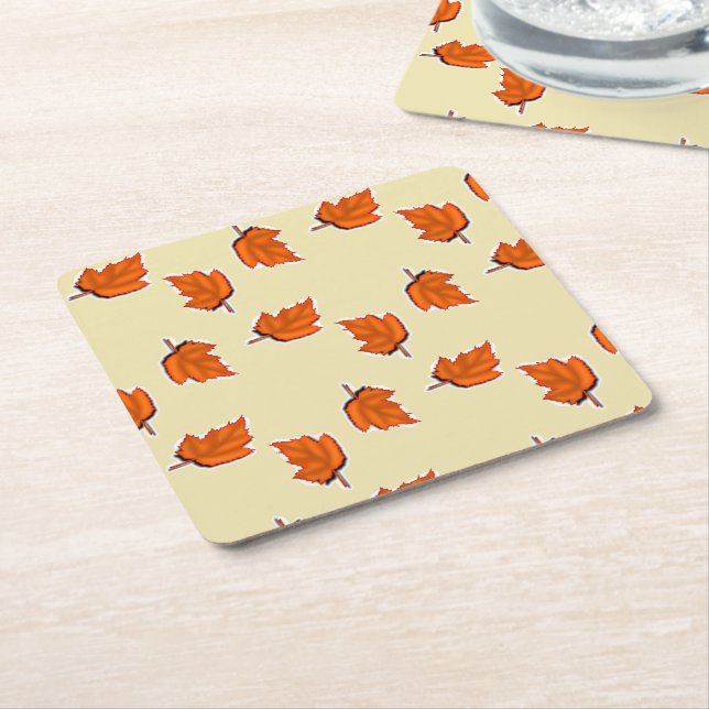 Porta-copo De Papel Quadrado Folha seca castanha (Inclinado)