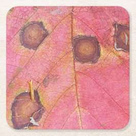 Porta-copo De Papel Quadrado Folha Vermelha Marrom Dotada