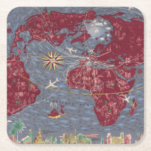 Porta-copo De Papel Quadrado Folhas 1-8: Air France