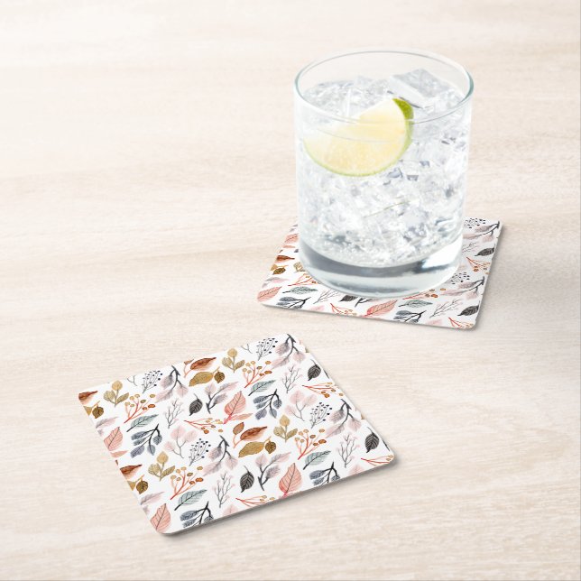 Porta-copo De Papel Quadrado folhas de árvores (Insitu)