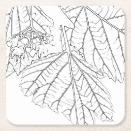 Porta-copo De Papel Quadrado Folhas de madeira