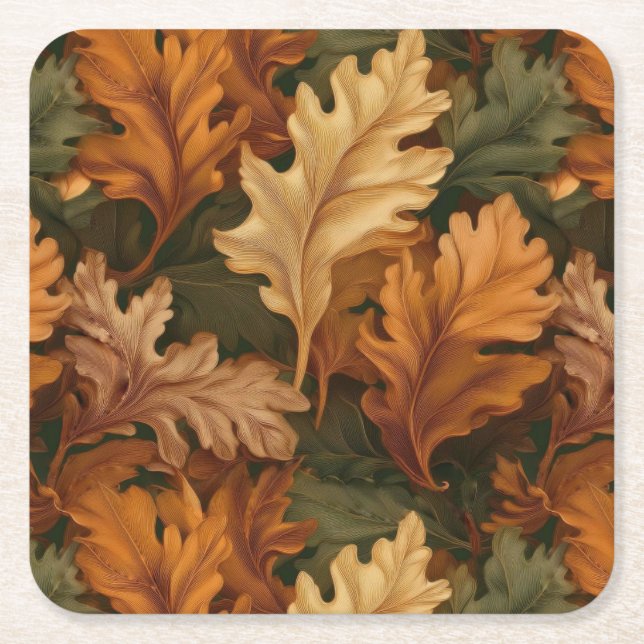 Porta-copo De Papel Quadrado Folhas de outono (Frente)