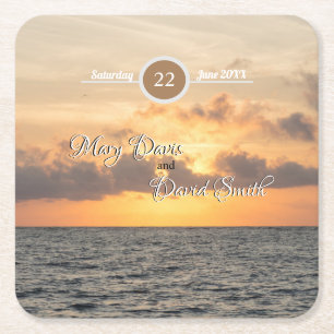 Porta-copo De Papel Quadrado Folly Beach Morning Portas copos de Papel Casado