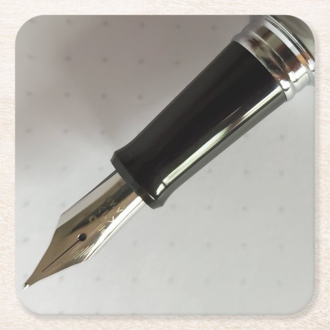 Porta-copo De Papel Quadrado Fonte de Caneta (Frente)