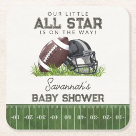 Porta-copo De Papel Quadrado Football Little All Star Touchdown Baby Shower