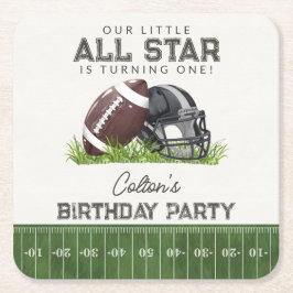 Porta-copo De Papel Quadrado Football Little All Star Touchdown Birthday Party