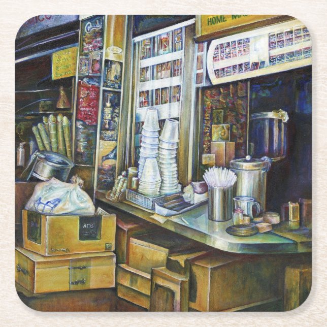 Porta-copo De Papel Quadrado Forças de Luz Imobilizadas Emocionalmente, Singapu (Frente)